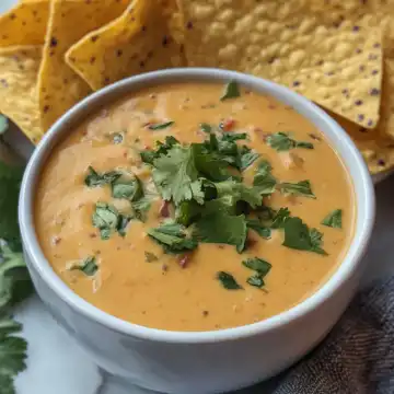 Slow Cooker Queso Dip taken with iphone 15 pro max --iw 2 --ar 4:5 --v 6.1 --raw