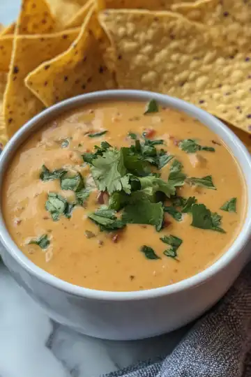 Slow Cooker Queso Dip taken with iphone 15 pro max --iw 2 --ar 4:5 --v 6.1 --raw