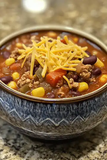Slow Cooker Taco 15 Bean Soup taken with iphone 15 pro max --iw 2 --ar 4:5 --v 6.1 --raw