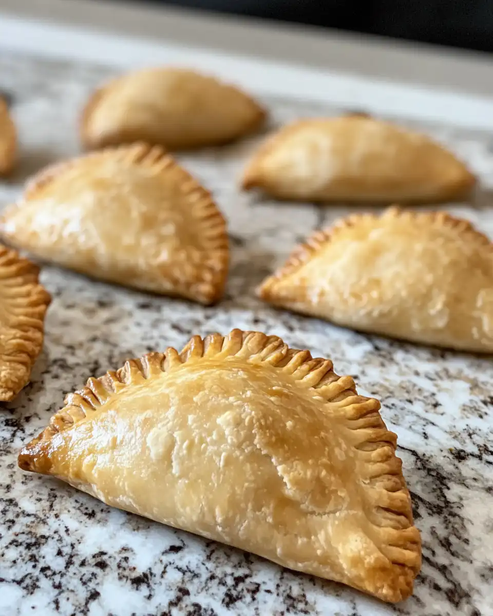 Blackberry filling and puff pastry squares being prepared for hand pies