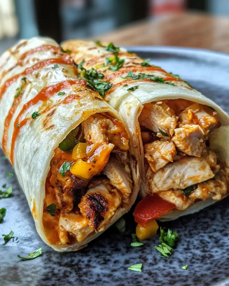 Ingredients for Spicy Buffalo Chicken Wraps arranged on a kitchen table