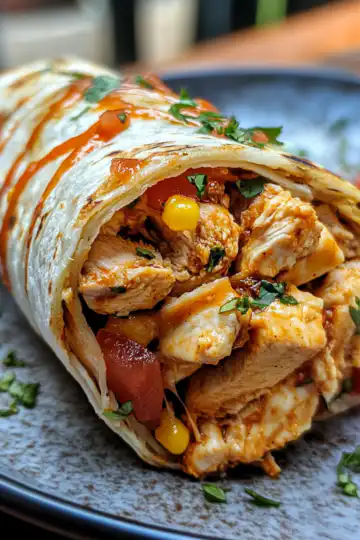 Spicy Chicken Wrap taken with iphone 15 pro max --iw 2 --ar 4:5 --v 6.1 --raw