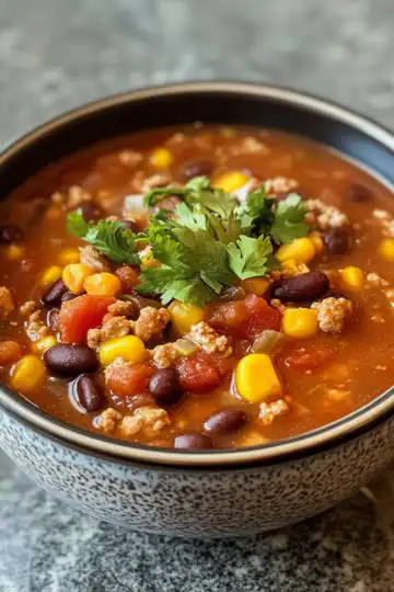 Stovetop Taco Soup taken with iphone 15 pro max --iw 2 --ar 4:5 --v 6.1 --raw