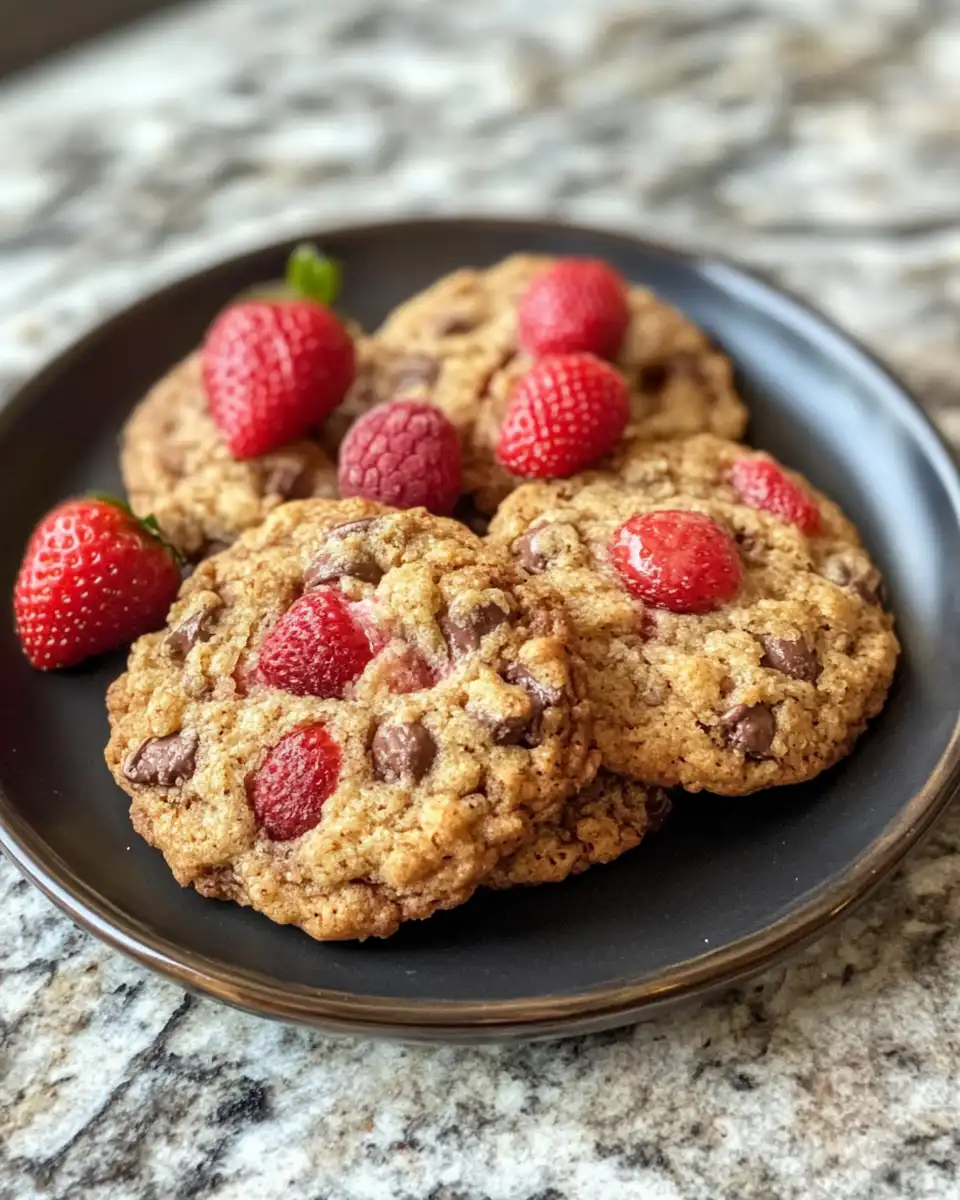 Pressure cooker with strawberry breakfast cookies fresh and steaming inside