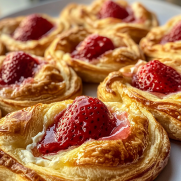 strawberry cream cheese danishes taken with iphone 15 pro max --iw 2 --ar 4:5 --v 6.1 --raw