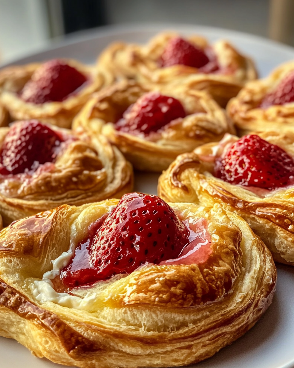Freshly made strawberry cream cheese danishes coming out of the pressure cooker