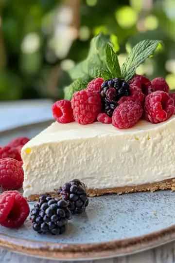 Sugar Free No Bake Cheesecake That Tastes Like Summer Bliss taken with iphone 15 pro max --iw 2 --ar 4:5 --v 6.1 --raw