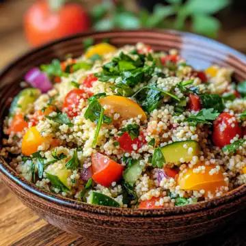 Summer Couscous Salad taken with iphone 15 pro max --iw 2 --ar 4:5 --v 6.1 --raw