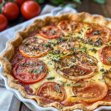 Summer Tomato Pie taken with iphone 15 pro max --iw 2 --ar 4:5 --v 6.1 --raw