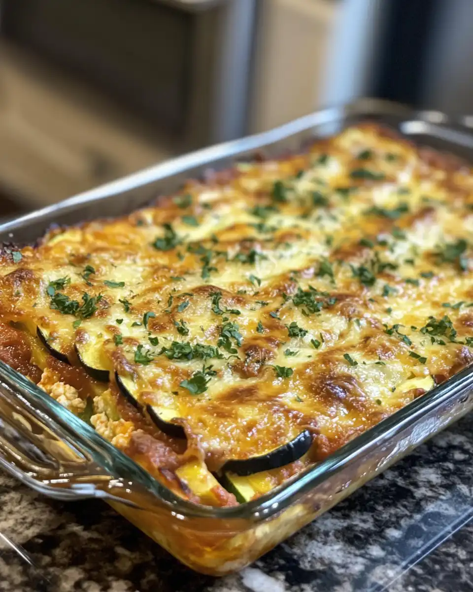 Fresh chopped ingredients for vegetable lasagna including veggies and cheese