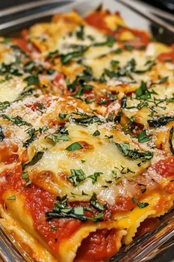 Summer Veggie Ravioli Lasagna taken with iphone 15 pro max --iw 2 --ar 4:5 --v 6.1 --raw