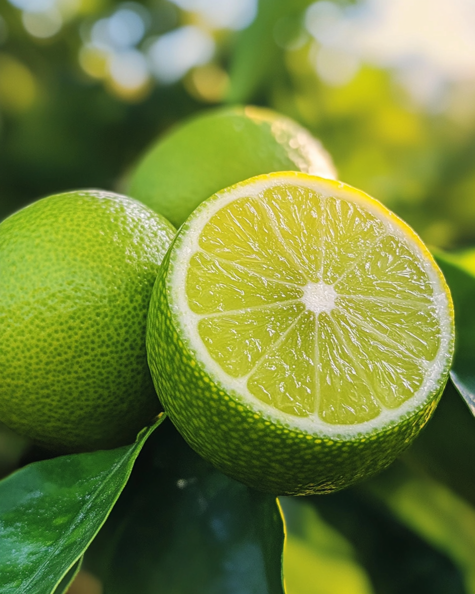 Fresh summery lime with vibrant citrus green hues
