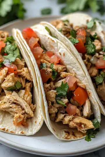 Super Easy Slow Cooker Chicken Tacos taken with iphone 15 pro max --iw 2 --ar 4:5 --v 6.1 --raw