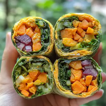 Sweet Potato And Veggie Wraps taken with iphone 15 pro max --iw 2 --ar 4:5 --v 6.1 --raw