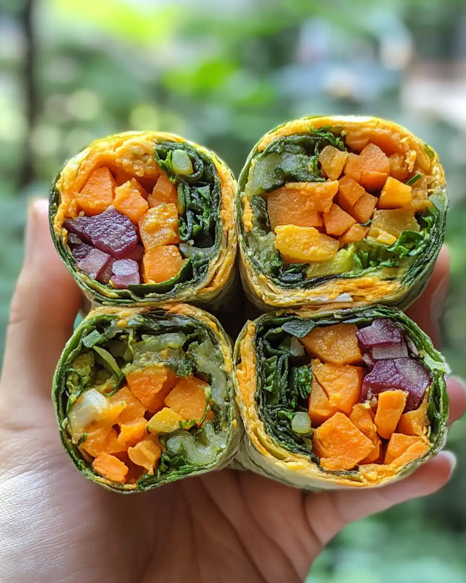 Pressure cooker in action with sweet potato and veggie wraps