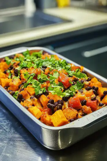 Sweet Potato & Black Bean Casserole taken with iphone 15 pro max --iw 2 --ar 4:5 --v 6.1 --raw