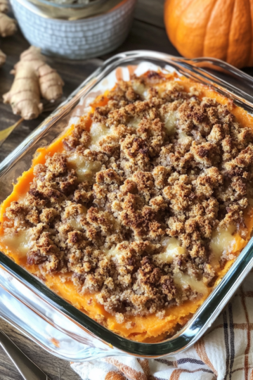 Sweet Potato Casserole With Gingersnap Streusel taken with iphone 15 pro max --iw 2 --ar 4:5 --v 6.1 --raw