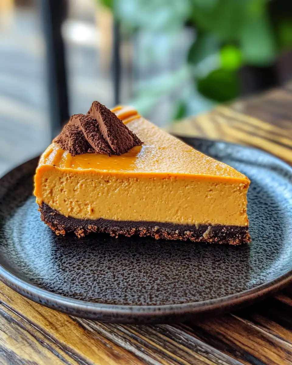Close-up of sweet potato vegan cheesecake in pressure cooker after cooking