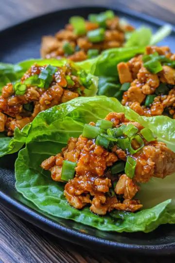 Szechuan Chicken Lettuce Wraps taken with iphone 15 pro max --iw 2 --ar 4:5 --v 6.1 --raw