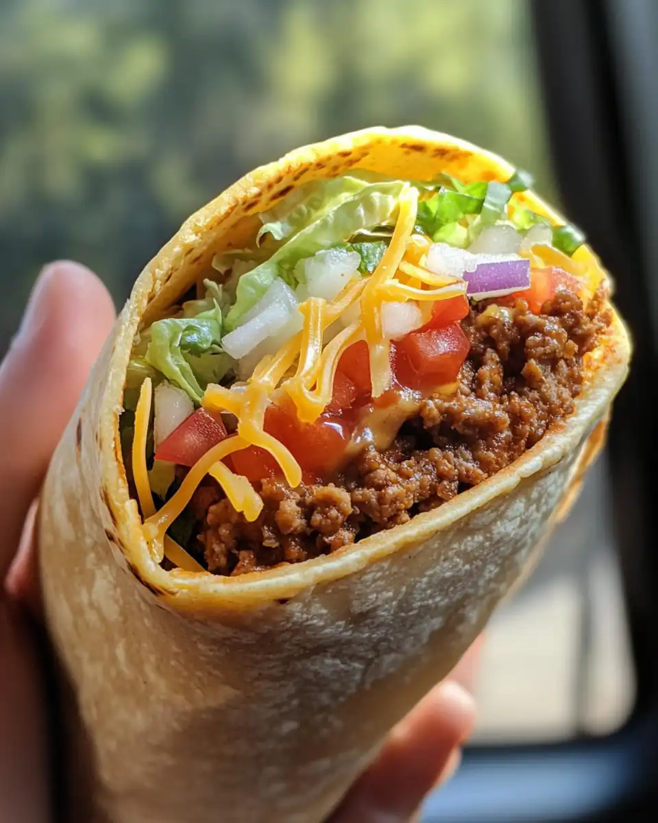 Ingredients for chili cheese burrito filling including ground beef, onions, beans and spices