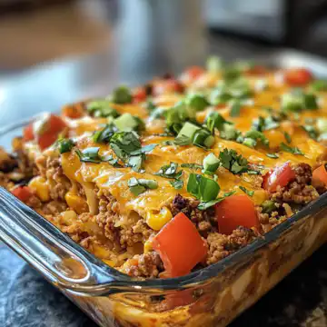 Taco Casserole taken with iphone 15 pro max --iw 2 --ar 4:5 --v 6.1 --raw