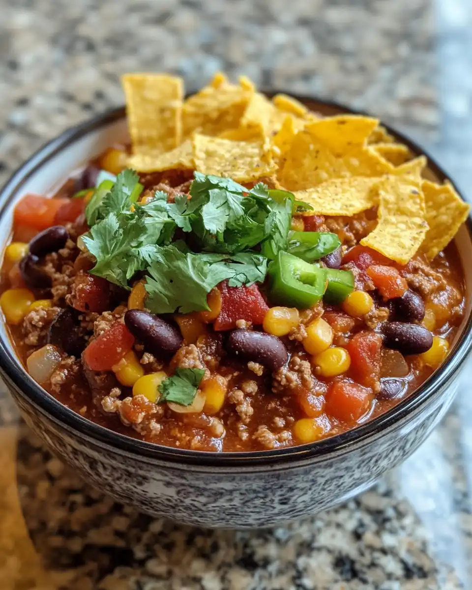 Steam rising as pressure cooker prepares taco chili