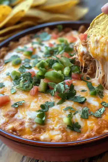 Taco Dip taken with iphone 15 pro max --iw 2 --ar 4:5 --v 6.1 --raw