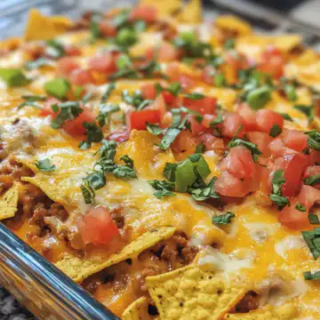 Taco Dorito/Chips Casserole taken with iphone 15 pro max --iw 2 --ar 4:5 --v 6.1 --raw