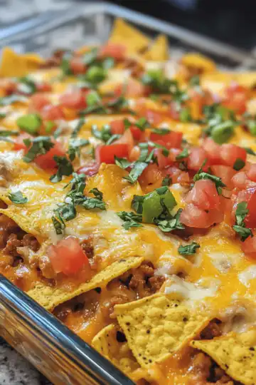 Taco Dorito/Chips Casserole taken with iphone 15 pro max --iw 2 --ar 4:5 --v 6.1 --raw