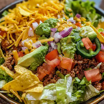 Taco Salad taken with iphone 15 pro max --iw 2 --ar 4:5 --v 6.1 --raw
