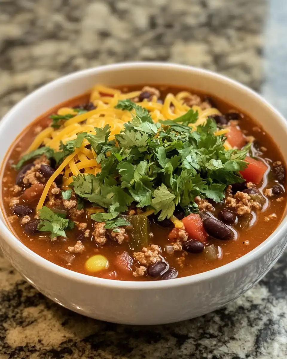 Ingredients for taco soup including beans, tomatoes, jalapenos, and spices