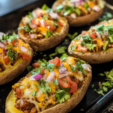Taco Stuffed Baked Potatoes taken with iphone 15 pro max --iw 2 --ar 4:5 --v 6.1 --raw