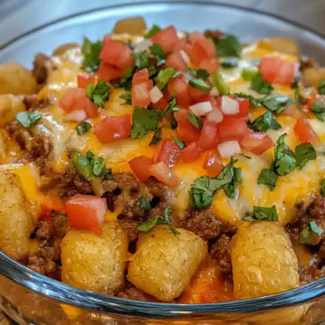 Taco Tater Tot Casserole taken with iphone 15 pro max --iw 2 --ar 4:5 --v 6.1 --raw