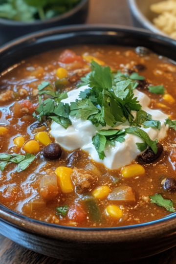 Tamis Taco Soup From 101 Slow taken with iphone 15 pro max --iw 2 --ar 4:5 --v 6.1 --raw