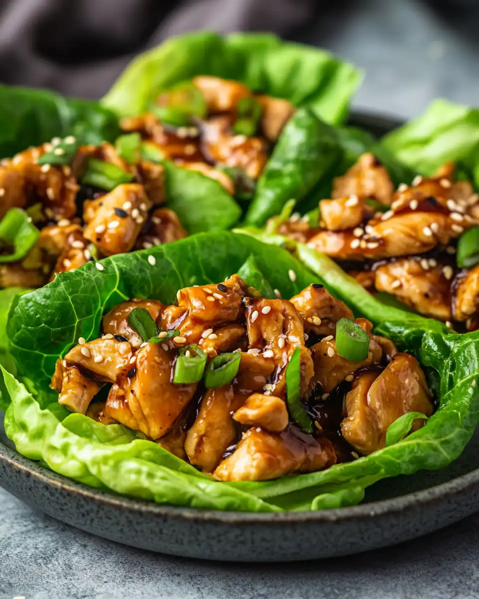 Ingredients for teriyaki chicken lettuce wraps including chicken and vegetables
