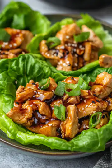 Teriyaki Chicken Lettuce Wraps Recipe Delicious Lettuce Wraps Made In 30 Minutes! taken with iphone 15 pro max --iw 2 --ar 4:5 --v 6.1 --raw