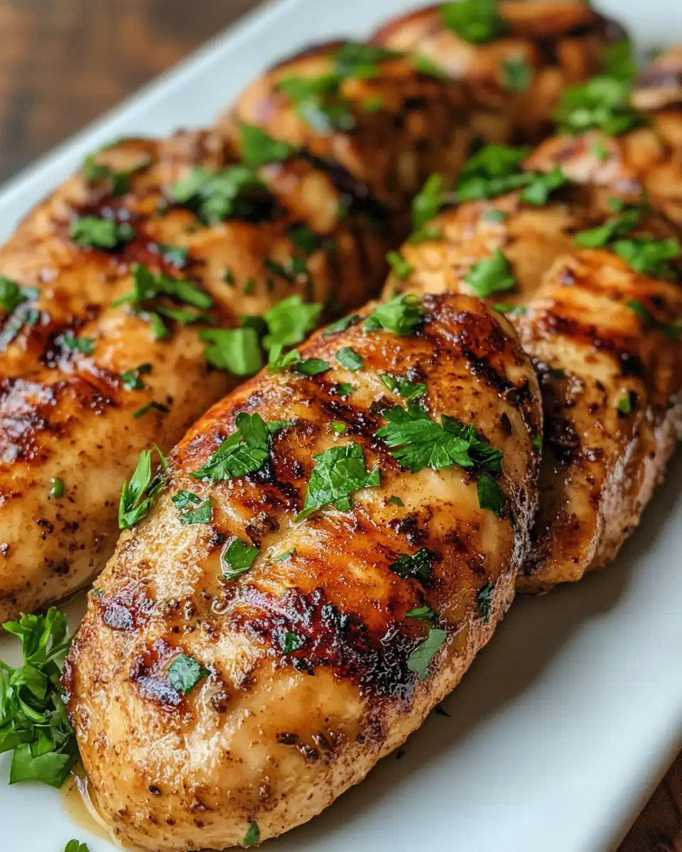 Fresh apple cider vinegar chicken marinade in bowl with herbs