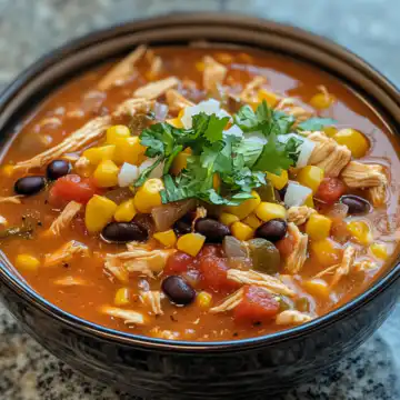 The Best Chicken Taco Soup taken with iphone 15 pro max --iw 2 --ar 4:5 --v 6.1 --raw