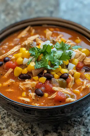 The Best Chicken Taco Soup taken with iphone 15 pro max --iw 2 --ar 4:5 --v 6.1 --raw