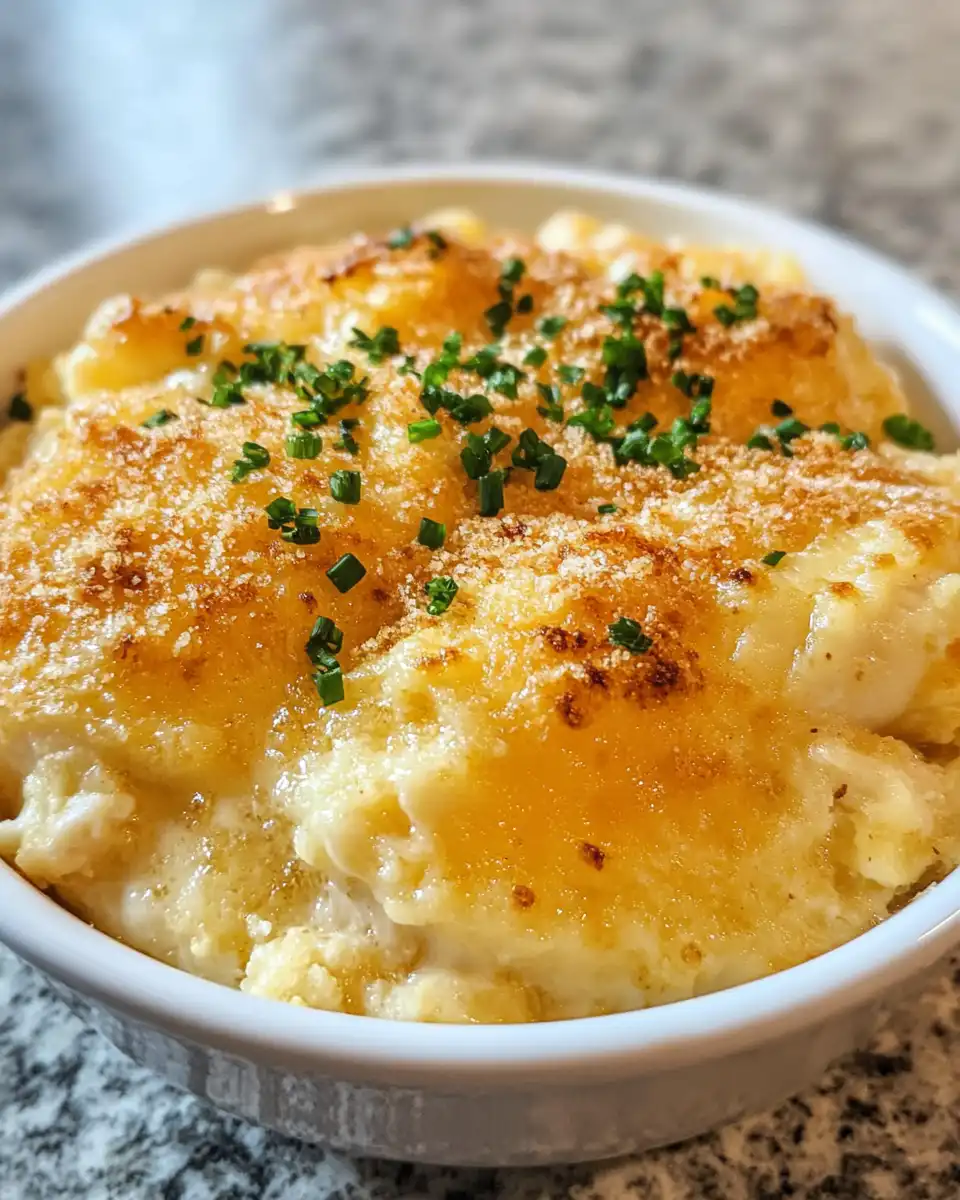 Final baked chicken cobbler with golden cheddar biscuit topping ready to serve