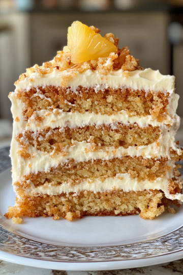 tropical carrot cake pineapple cream cheese frosting taken with iphone 15 pro max --iw 2 --ar 4:5 --v 6.1 --raw