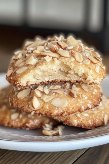 Vegan Almond Croissant Cookies taken with iphone 15 pro max --iw 2 --ar 4:5 --v 6.1 --raw
