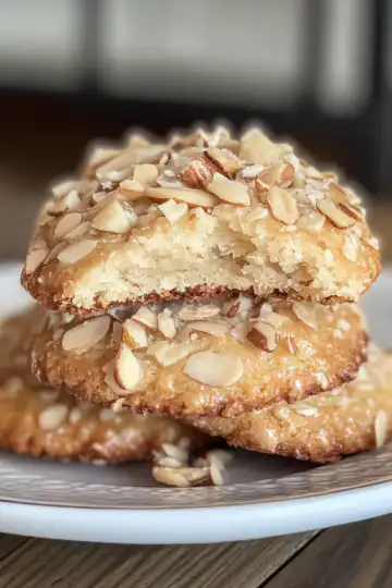 Vegan Almond Croissant Cookies taken with iphone 15 pro max --iw 2 --ar 4:5 --v 6.1 --raw