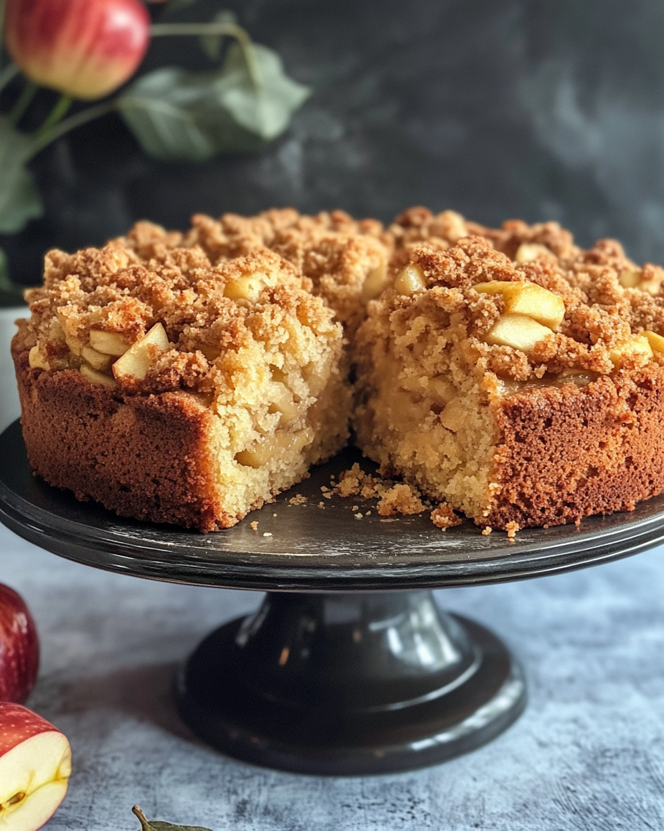 Ingredients and dry mix for vegan apple cake in bowls center stage