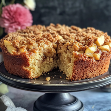Vegan Apple Cake taken with iphone 15 pro max --iw 2 --ar 4:5 --v 6.1 --raw