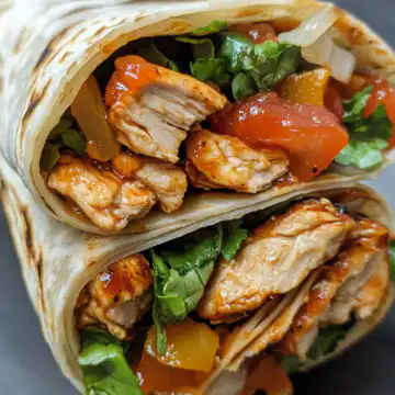 Vegan Bbq Chicken Folded Wrap taken with iphone 15 pro max --iw 2 --ar 4:5 --v 6.1 --raw