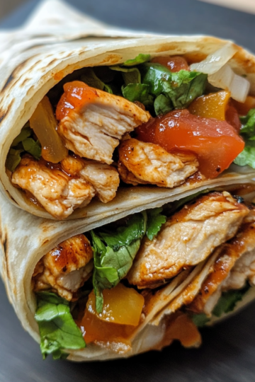 Vegan Bbq Chicken Folded Wrap taken with iphone 15 pro max --iw 2 --ar 4:5 --v 6.1 --raw