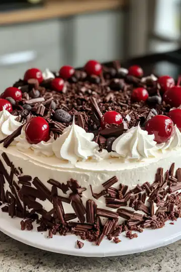 Vegan Black Forest Cake taken with iphone 15 pro max --iw 2 --ar 4:5 --v 6.1 --raw