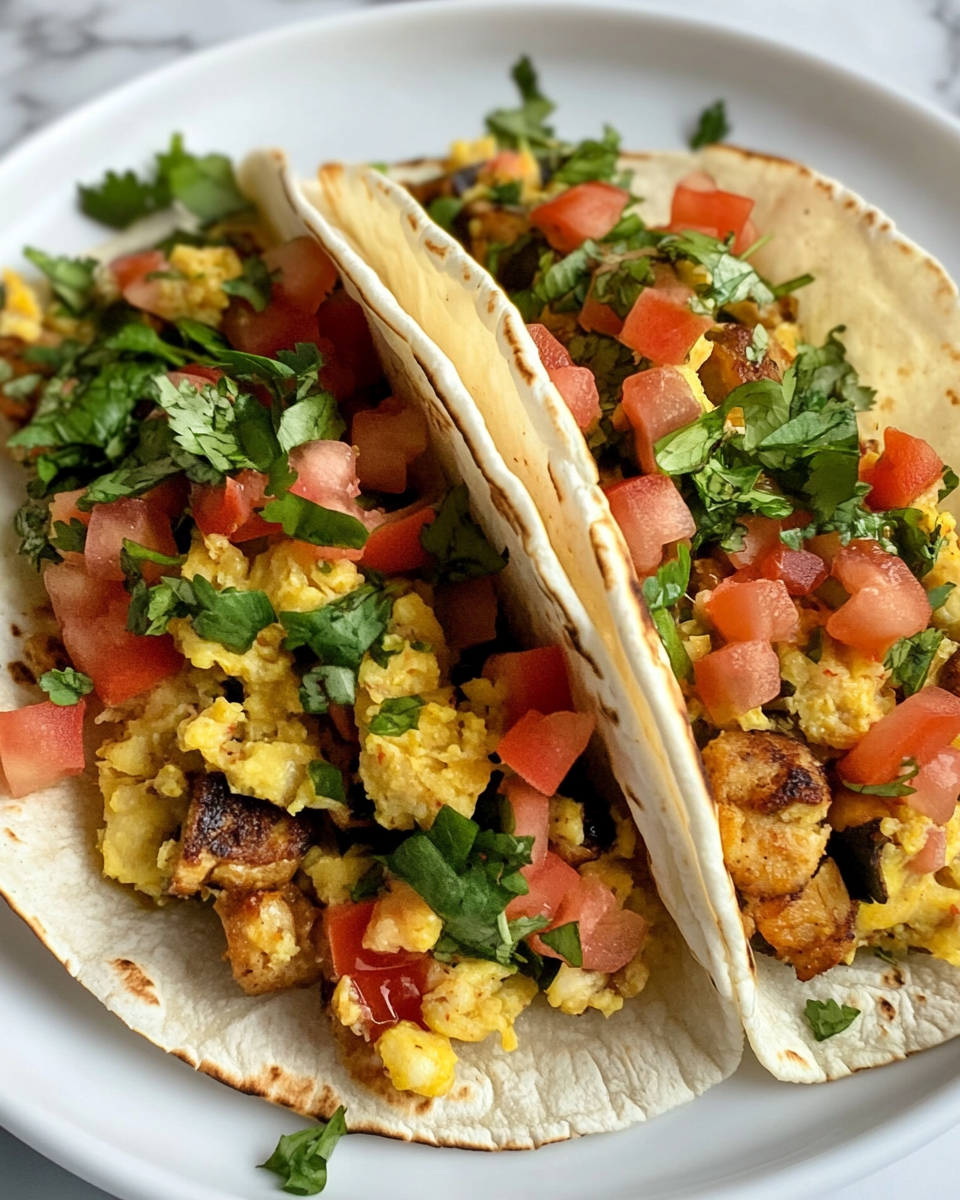Fresh vegan migas and chorizo cooking in pressure cooker