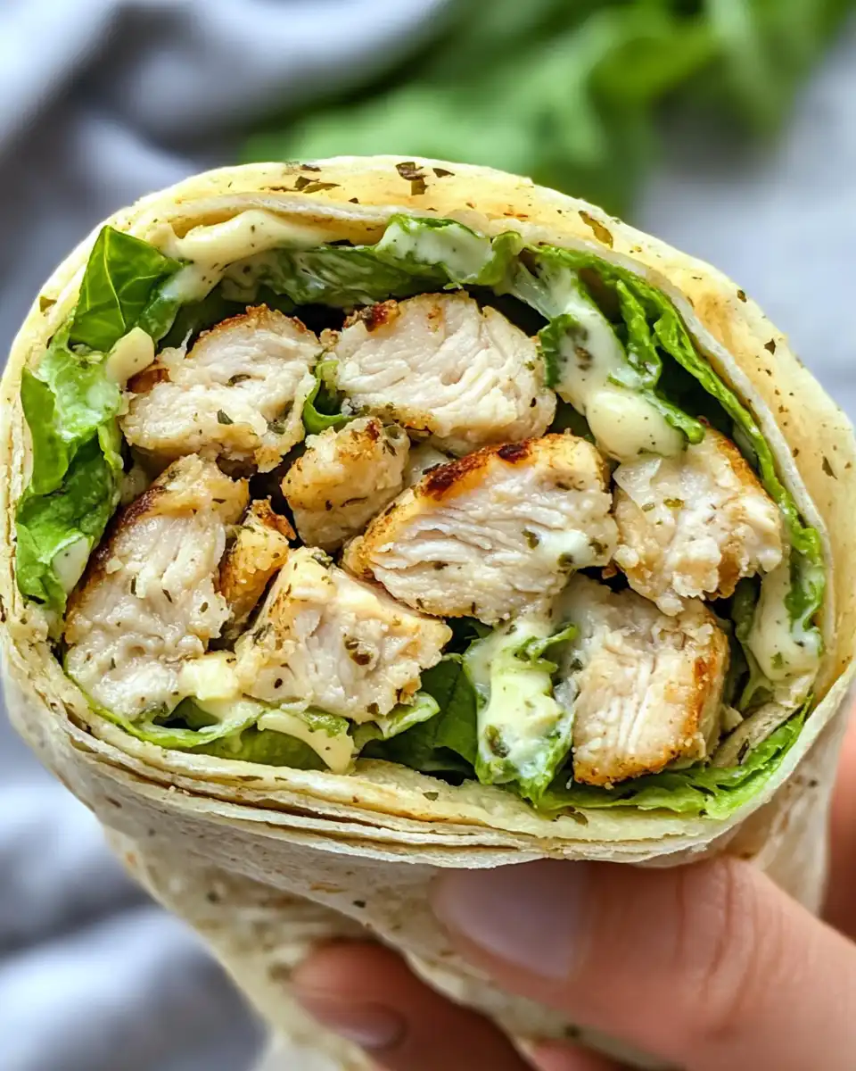Ingredients for vegan chicken Caesar wraps including wraps, veggies, and dressing